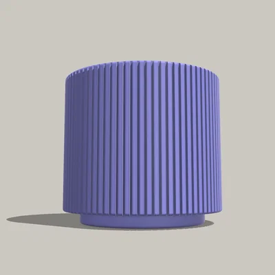 Chậu cây Mid Century Modern kèm khay hứng nước - Rãnh tuyến tính