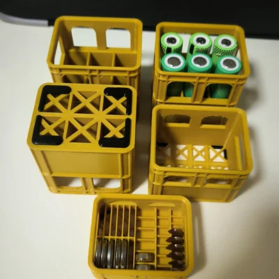 Thùng nhựa mini xếp chồng đựng pin AA, AAA, 18650 - In 3D sáng tạo