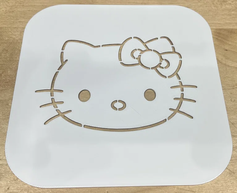 Mẫu khuôn vẽ (Stencil) Hello Kitty 3D đáng yêu cho bé và người lớn - Image 1