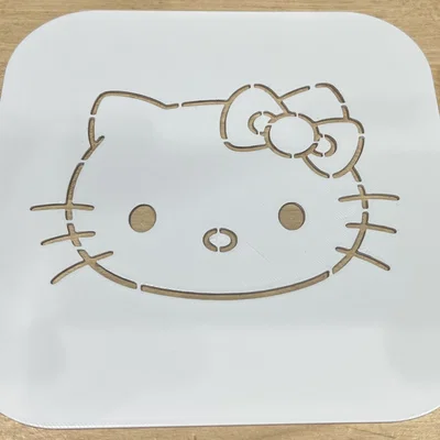 Mẫu khuôn vẽ (Stencil) Hello Kitty 3D đáng yêu cho bé và người lớn