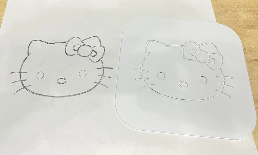 Mẫu khuôn vẽ (Stencil) Hello Kitty 3D đáng yêu cho bé và người lớn - Image 2