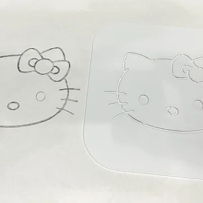 Mẫu khuôn vẽ (Stencil) Hello Kitty 3D đáng yêu cho bé và người lớn