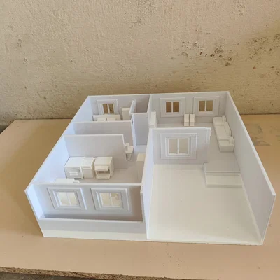 Mô hình kiến trúc ngôi nhà thu nhỏ in 3D chi tiết