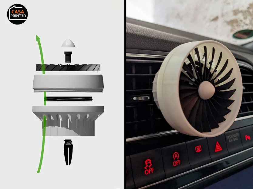 Khuếch tán hương dạng Turbofan – Động cơ Jet mini gắn cửa gió xe - Image 1
