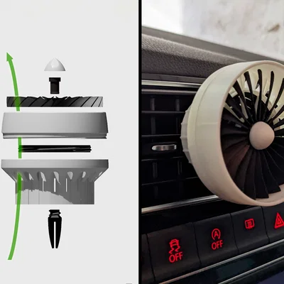 Khuếch tán hương dạng Turbofan – Động cơ Jet mini gắn cửa gió xe