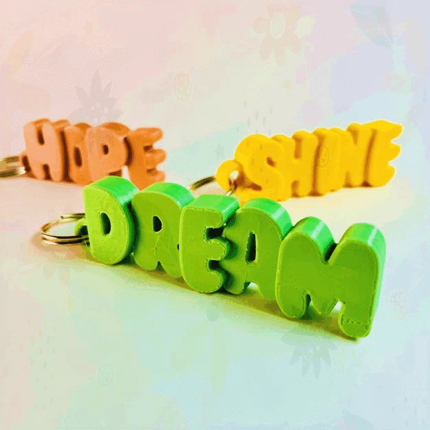 Bộ Móc Khóa Thông Điệp Truyền Cảm Hứng (DREAM, HOPE, SHINE) In 3D - Image 1