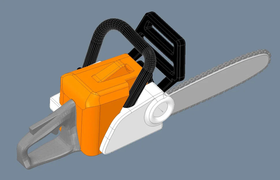 Mô hình máy cưa xích tỷ lệ 1/10 - Phiên bản tối ưu cho máy in 3D SLA - Image 3