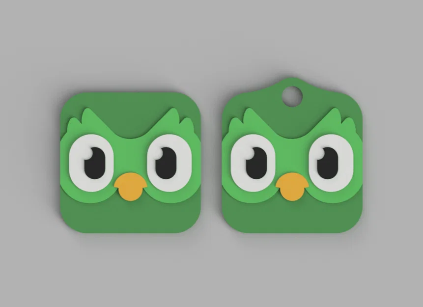 Mô hình 3D logo chim cú Duolingo làm móc khóa cực xinh - Image 1