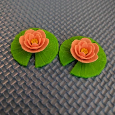 Bông tai hình lá sen 3D (Lilypad Earrings) xinh xắn và dễ thương