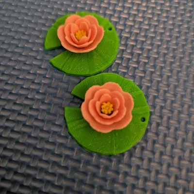 Bông tai hình lá sen 3D (Lilypad Earrings) xinh xắn và dễ thương