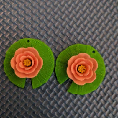 Bông tai hình lá sen 3D (Lilypad Earrings) xinh xắn và dễ thương