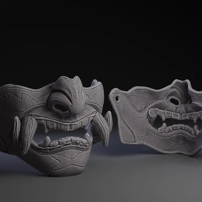 Mô hình Mặt nạ Samurai (Samurai Mask) in 3D tinh xảo