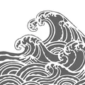 Khuôn in 3D họa tiết sóng biển (Stencil Wave) trang trí nghệ thuật - Thumbnail 1