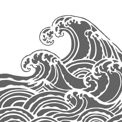 Khuôn in 3D họa tiết sóng biển (Stencil Wave) trang trí nghệ thuật