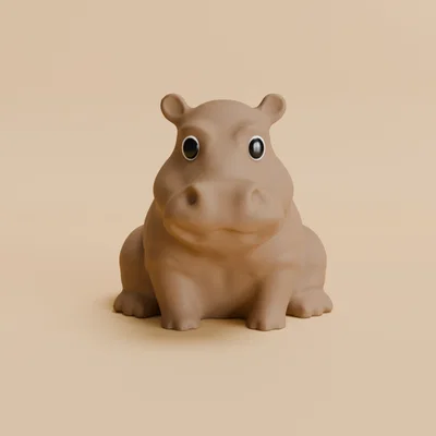 Mô hình chú hà mã mũm mĩm Happy Chonky Hippo trang trí siêu cute