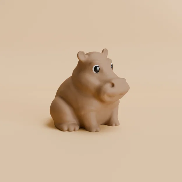 Mô hình chú hà mã mũm mĩm Happy Chonky Hippo trang trí siêu cute - Image 2