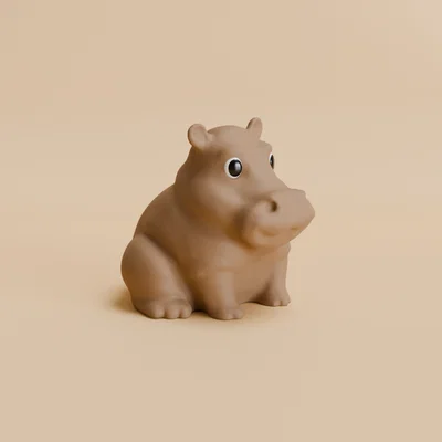 Mô hình chú hà mã mũm mĩm Happy Chonky Hippo trang trí siêu cute
