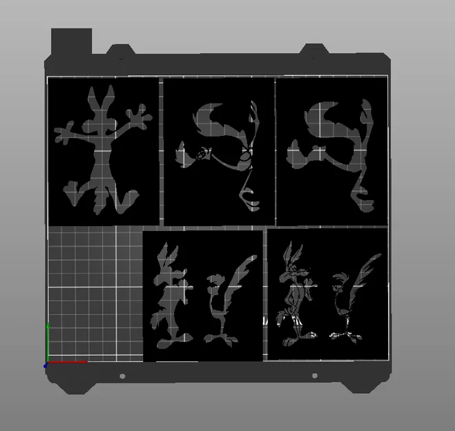 Bộ khuôn stencil in 3D hình hoạt hình Coyote và Road Runner - Image 1