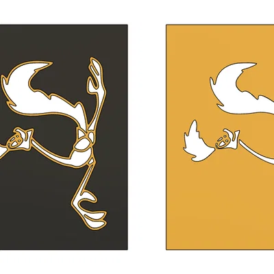 Bộ khuôn stencil in 3D hình hoạt hình Coyote và Road Runner