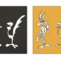 Bộ khuôn stencil in 3D hình hoạt hình Coyote và Road Runner - Thumbnail 8