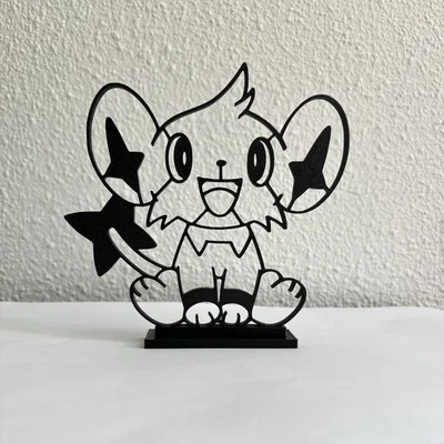 Mô hình nghệ thuật đường nét Shinx Pokemon (Line Art) in 3D