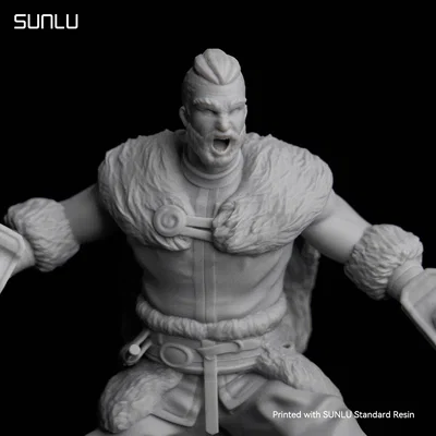 Viking_pose01_SUNLU – Mô hình Viking cầm búa in resin