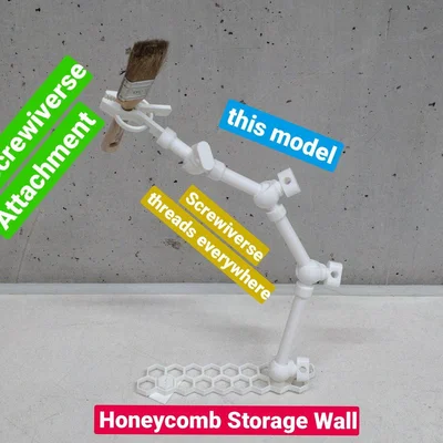Tay đòn khớp cầu Screwiverse cho Honeycomb Storage Wall