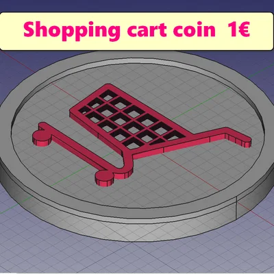Đồng xu nhựa in 3D thay thế xe đẩy mua sắm (Shopping cart coin)