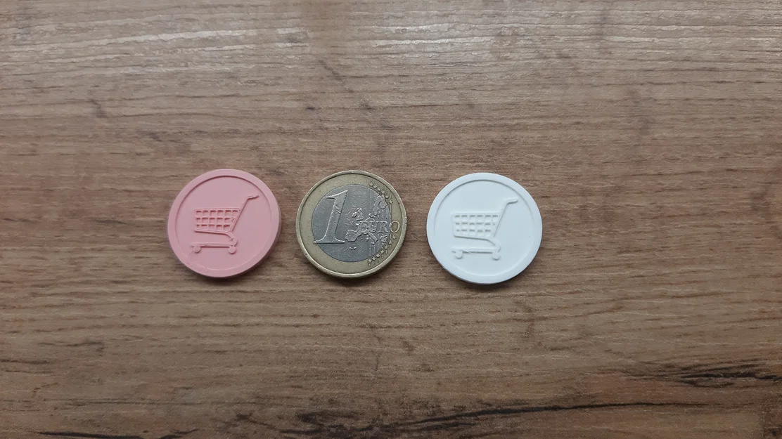 Đồng xu nhựa in 3D thay thế xe đẩy mua sắm (Shopping cart coin) - Image 2