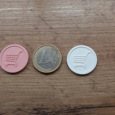 Đồng xu nhựa in 3D thay thế xe đẩy mua sắm (Shopping cart coin)