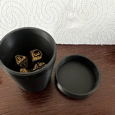 Cốc đựng xúc xắc RPG đơn giản kèm nắp đậy in 3D