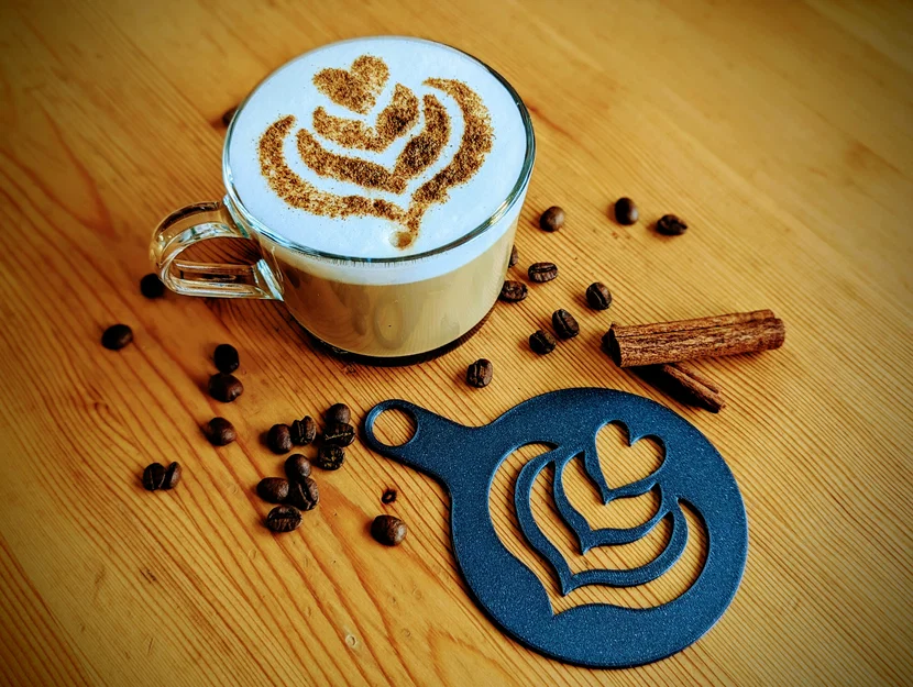 Mẫu Khuôn Latte Art Cho Cà Phê (Coffee Latte Art Template) - Image 1