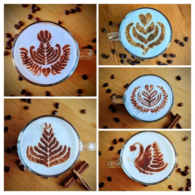 Mẫu Khuôn Latte Art Cho Cà Phê (Coffee Latte Art Template)