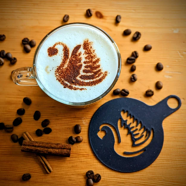 Mẫu Khuôn Latte Art Cho Cà Phê (Coffee Latte Art Template) - Image 5