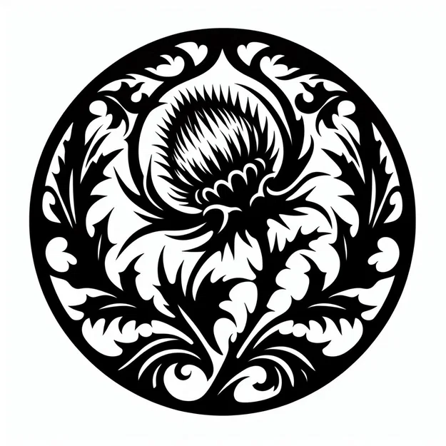 Mô hình trang trí họa tiết hoa Thistle 3D đa năng - Image 1