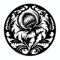 Mô hình trang trí họa tiết hoa Thistle 3D đa năng - Thumbnail 1