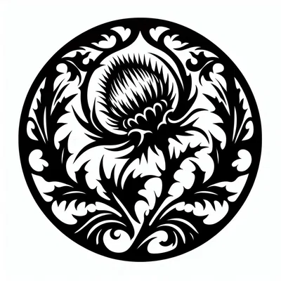 Mô hình trang trí họa tiết hoa Thistle 3D đa năng