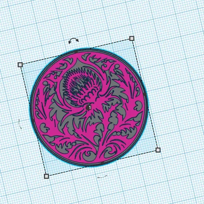 Mô hình trang trí họa tiết hoa Thistle 3D đa năng
