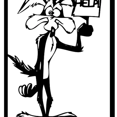Mô hình tranh treo tường 3D Wile E. Coyote độc đáo
