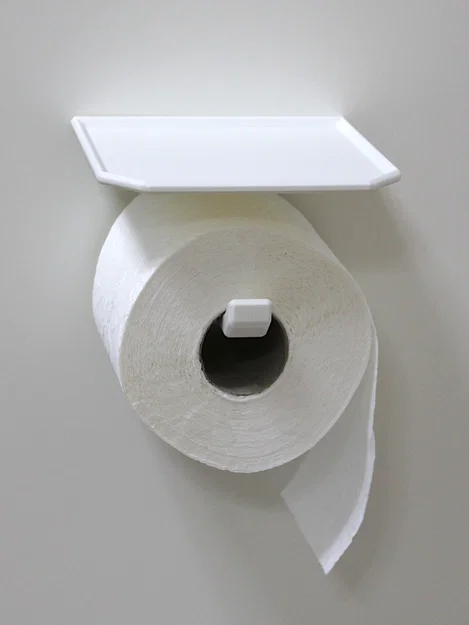Kệ treo giấy vệ sinh kèm khay (1 mảnh, không cần supports) - Image 1