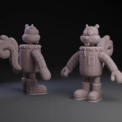 Mô hình 3D Sandy Cheeks trong phim SpongeBob cực xinh