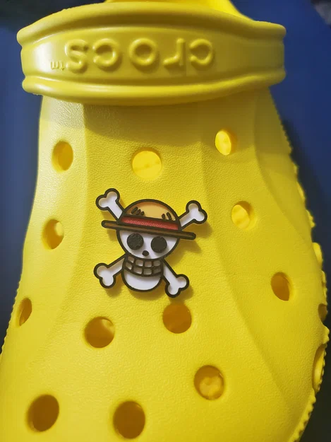 Phụ kiện gắn dép Crocs biểu tượng băng hải tặc Mũ Rơm (One Piece) - Image 1