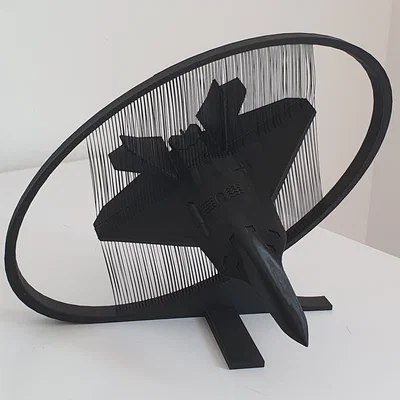 F-22 Raptor - Trưng bày string art - Dáng ngắm bắn