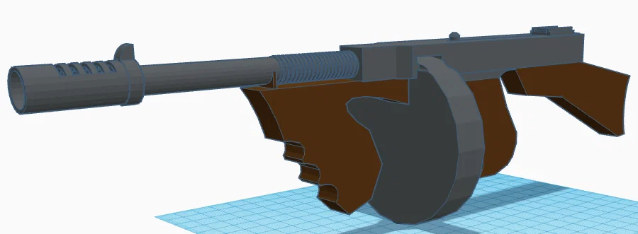 Mô hình súng tiểu liên Thompson (Tommy Gun) 3D chi tiết để in - Image 1