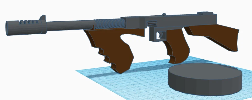 Mô hình súng tiểu liên Thompson (Tommy Gun) 3D chi tiết để in - Image 2