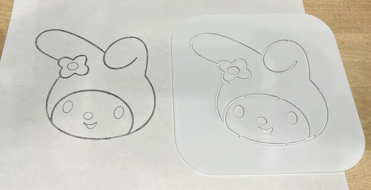 Khuôn vẽ hình My Melody (My Melody Drawing Stencil) in 3D - Image 2