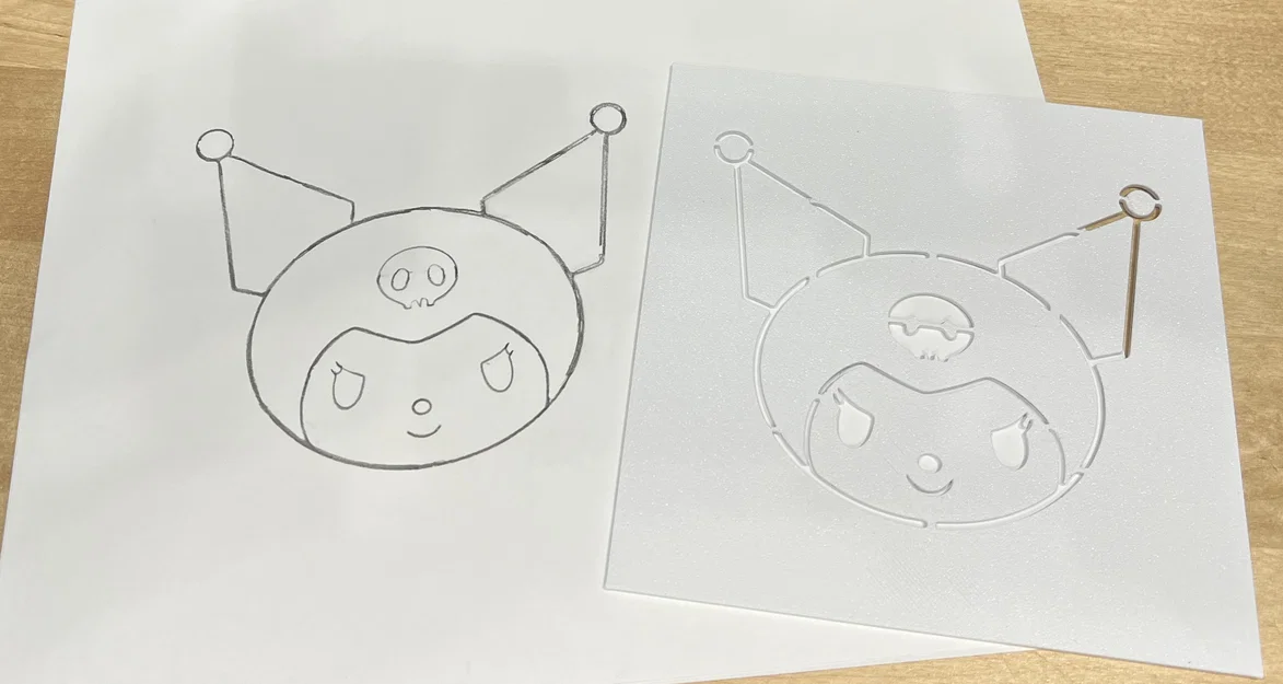 Khuôn vẽ hình Kuromi (Kuromi Drawing Stencil) in 3D tiện lợi - Image 2