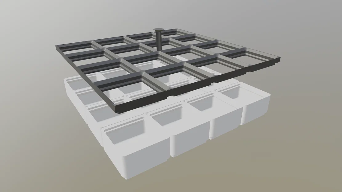 Đế Gridfinity xếp chồng có tay cầm (4x4) - Image 1