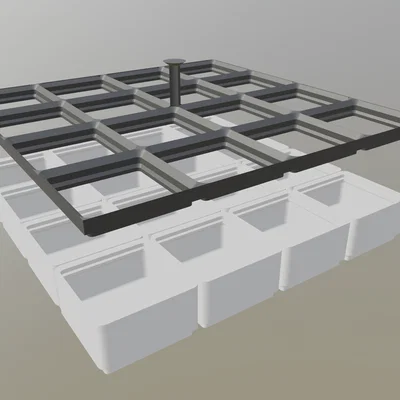 Đế Gridfinity xếp chồng có tay cầm (4x4)