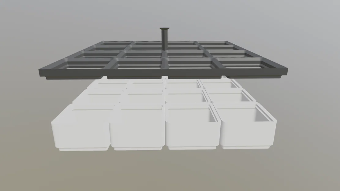 Đế Gridfinity xếp chồng có tay cầm (4x4) - Image 2